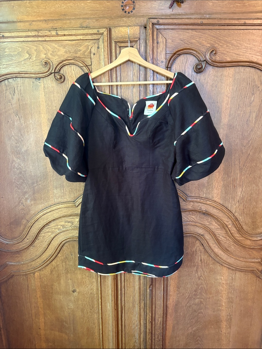 FARM Rio Black Colored Stripes Mini-Dress - Picture 6 of 16
